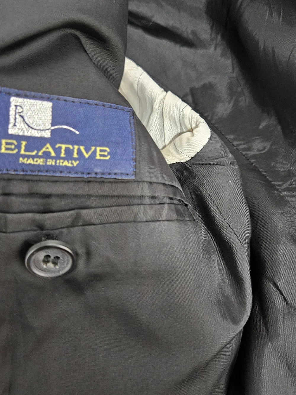 Relative Men's Dark Gray Classic Single-Breasted Blazer Made In Italy